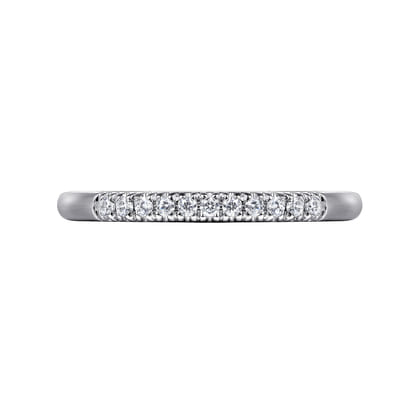 Portofino - 14K White Gold 11 Stone French Pave Diamond Wedding Band