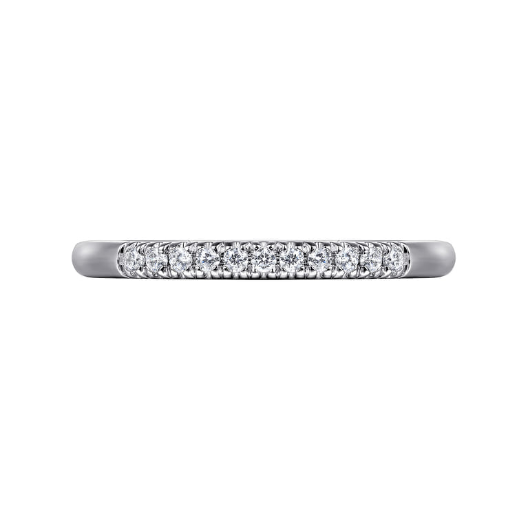 Straight Wedding Ring in 14k White Gold with Round Natural Diamond at Gabriel & Co. - Shot 6