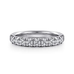 Portofino - 14K White Gold 11 Stone French Pave Diamond Wedding Band
