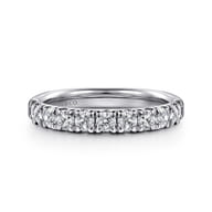 Portofino - 14K White Gold 11 Stone French Pave Diamond Wedding Band