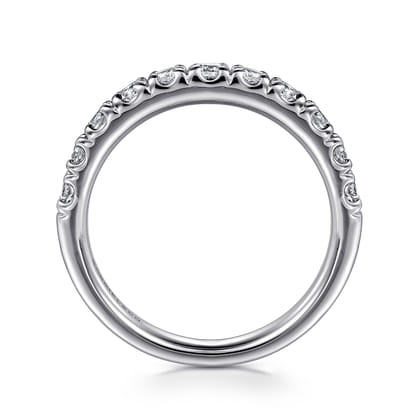 Portofino - 14K White Gold 11 Stone French Pave Diamond Wedding Band