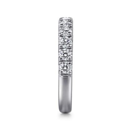 Portofino - 14K White Gold 11 Stone French Pave Diamond Wedding Band