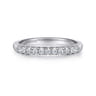 Straight Wedding Ring in 14k White Gold with Round Natural Diamond at Gabriel & Co.