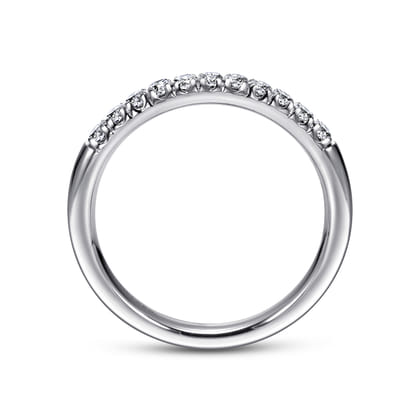 Portofino - 14K White Gold 11 Stone French Pave Diamond Wedding Band