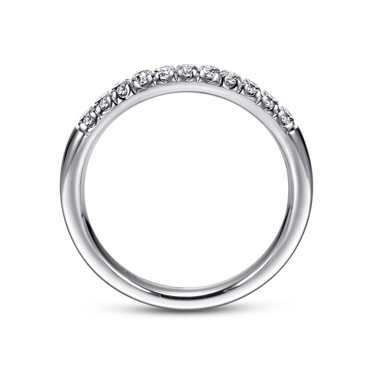 Straight Wedding Ring in 14k White Gold with Round Natural Diamond at Gabriel & Co. - Shot 2