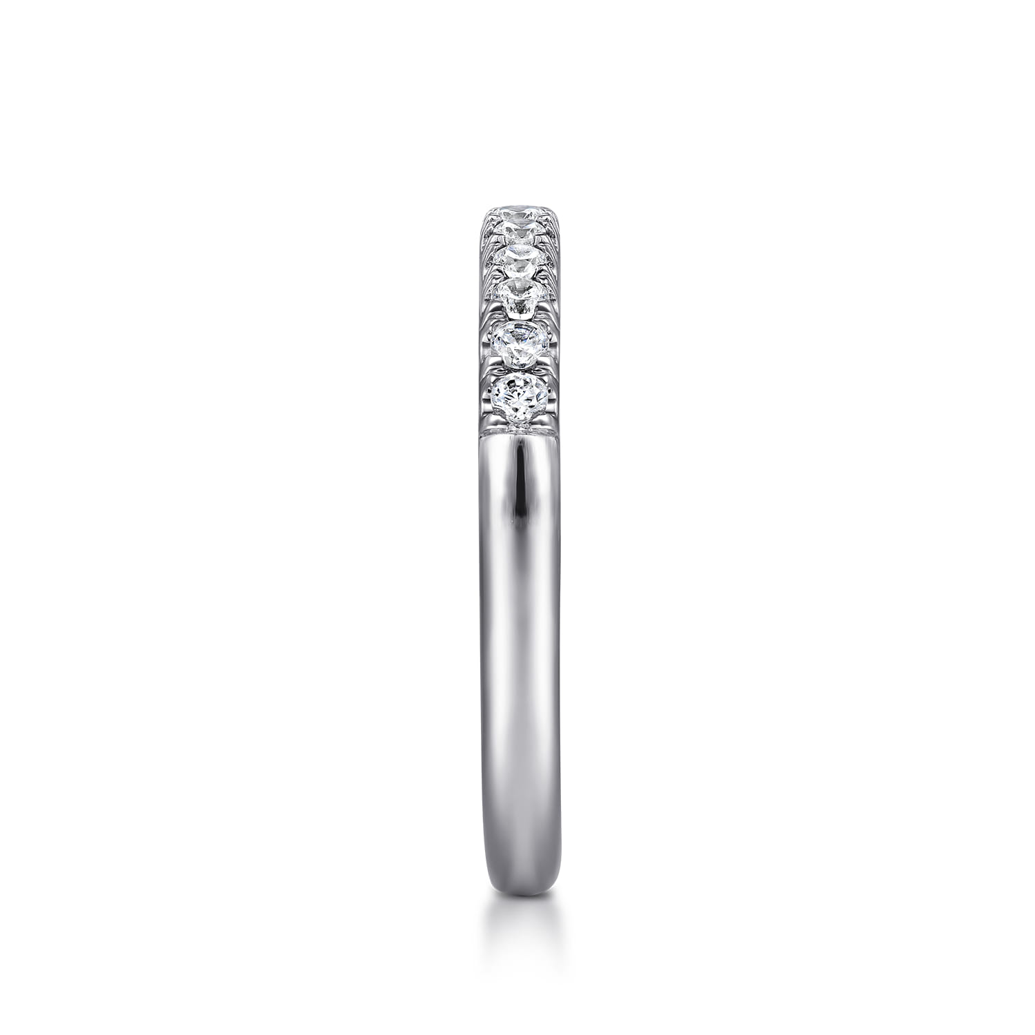 Straight Wedding Ring in 14k White Gold with Round Natural Diamond at Gabriel & Co. - Shot 4