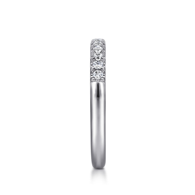 Straight Wedding Ring in 14k White Gold with Round Natural Diamond at Gabriel & Co. - Shot 4
