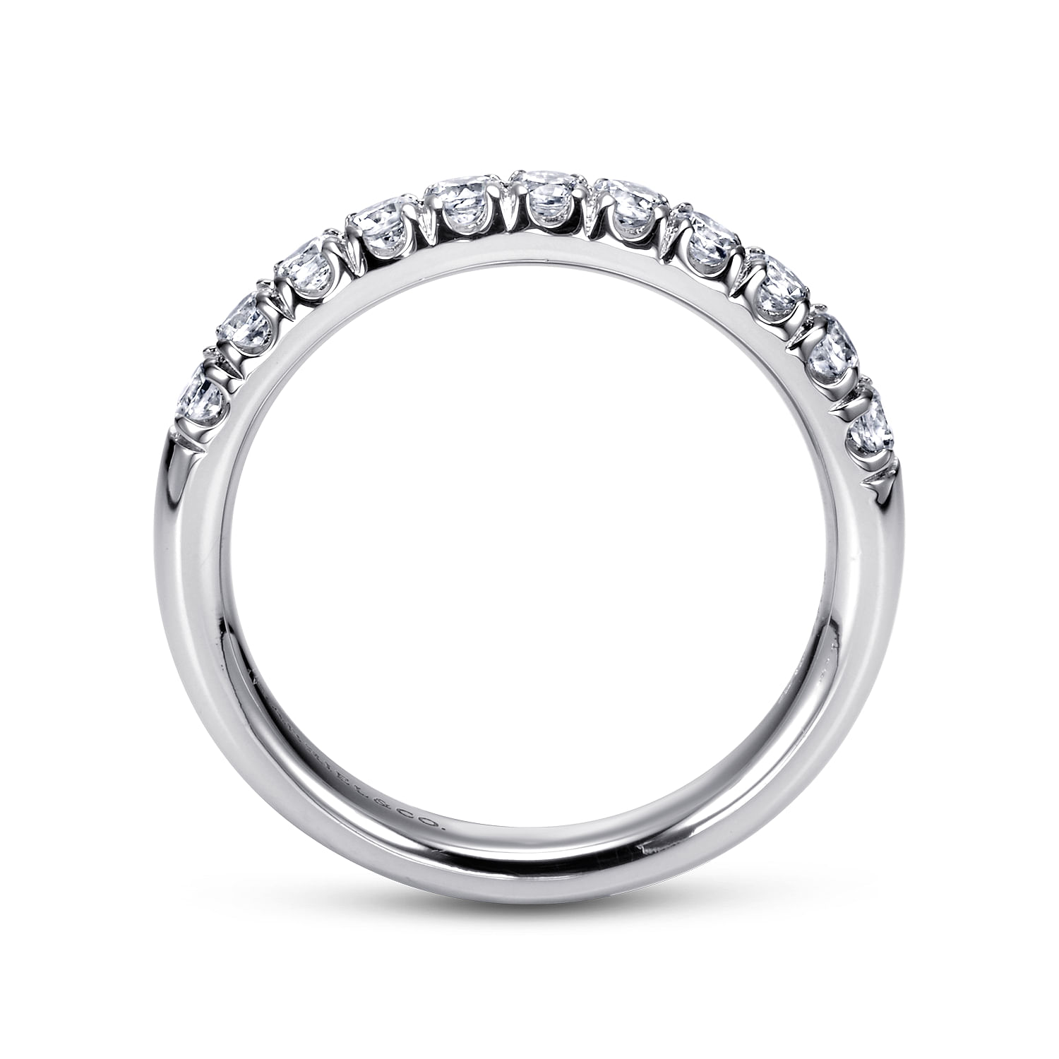 Portofino - 14K White Gold 11 Stone French Pave Diamond Wedding Band - 0.5 ct - Shot 2