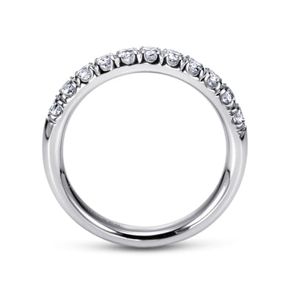 Portofino - 14K White Gold 11 Stone French Pave Diamond Wedding Band