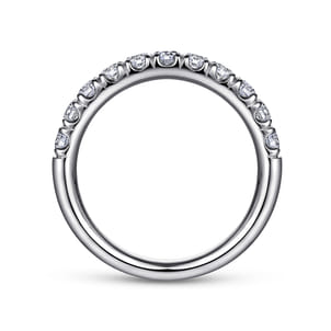 Portofino - 14K White Gold 11 Stone French Pave Diamond Wedding Band