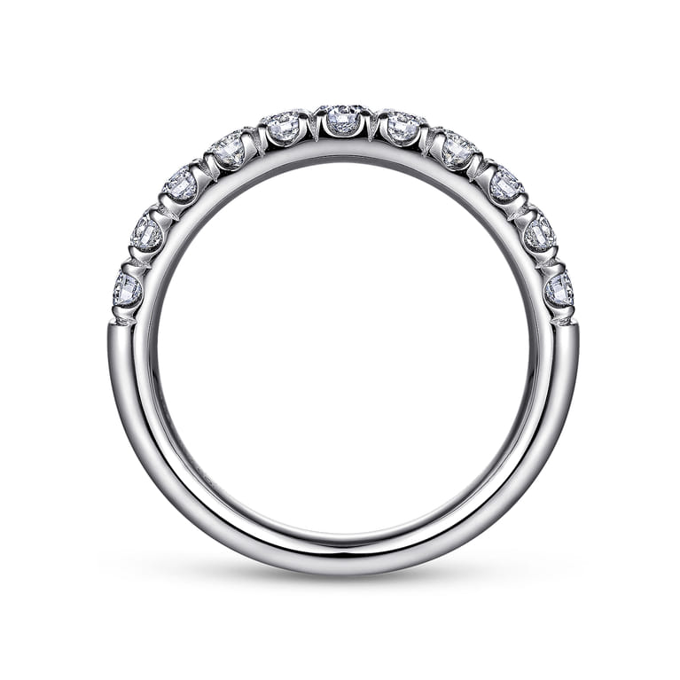 Straight Wedding Ring in 14k White Gold with Round Natural Diamond at Gabriel & Co. - Shot 2