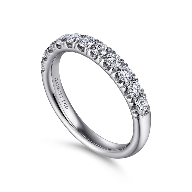 Straight Wedding Ring in 14k White Gold with Round Natural Diamond at Gabriel & Co. - Shot 3