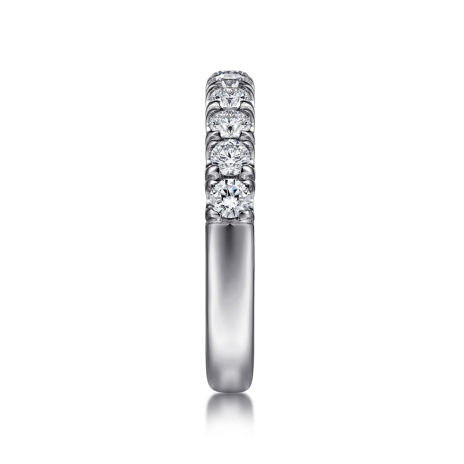 Portofino - 14K White Gold 11 Stone French Pave Diamond Wedding Band