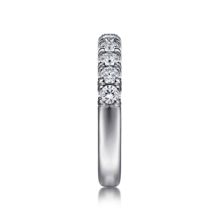 Straight Wedding Ring in 14k White Gold with Round Natural Diamond at Gabriel & Co. - Shot 4