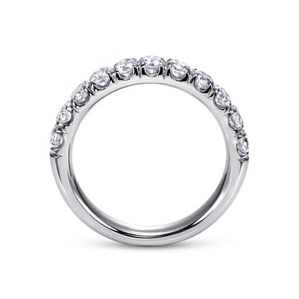 Portofino - 14K White Gold 11 Stone French Pave Diamond Wedding Band