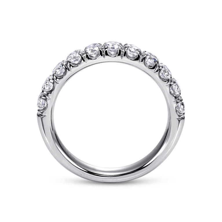 Straight Wedding Ring in 14k White Gold with Round Natural Diamond at Gabriel & Co. - Shot 2