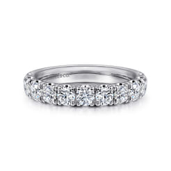 Portofino - 14K White Gold 11 Stone French Pave Set Diamond Wedding Band