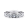 Straight Wedding Ring in 14k White Gold with Round Natural Diamond at Gabriel & Co.
