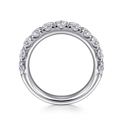 Portofino - 14K White Gold 11 Stone French Pave Set Diamond Wedding Band