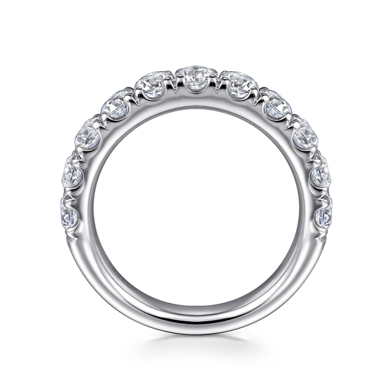 Straight Wedding Ring in 14k White Gold with Round Natural Diamond at Gabriel & Co. - Shot 2
