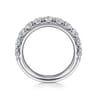 Straight Wedding Ring in 14k White Gold with Round Natural Diamond at Gabriel & Co.
