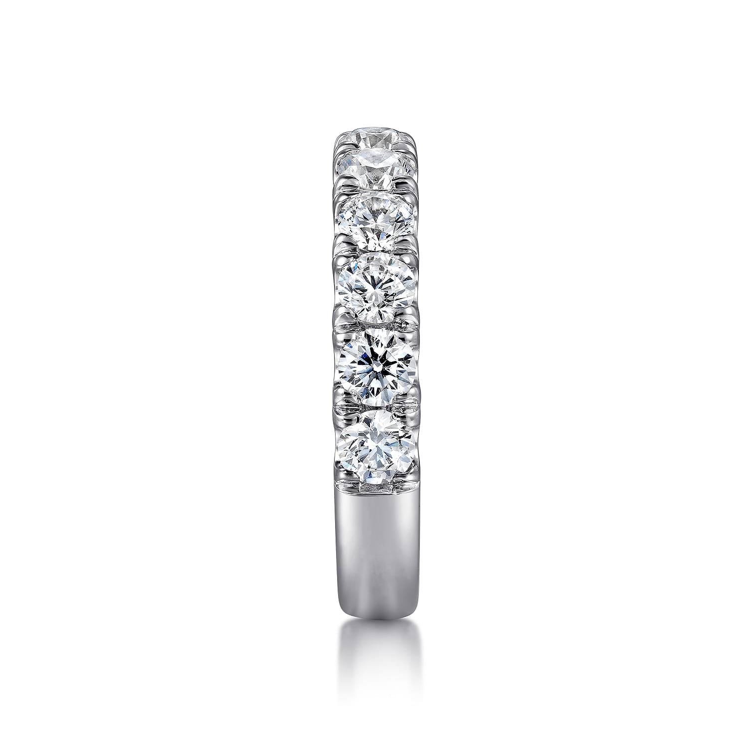 Straight Wedding Ring in 14k White Gold with Round Natural Diamond at Gabriel & Co. - Shot 4