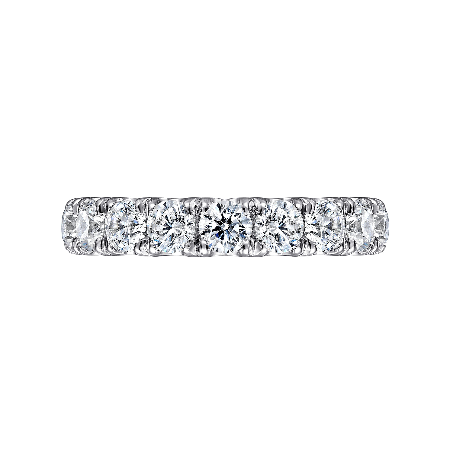 Straight Wedding Ring in 14k White Gold with Round Natural Diamond at Gabriel & Co. - Shot 6