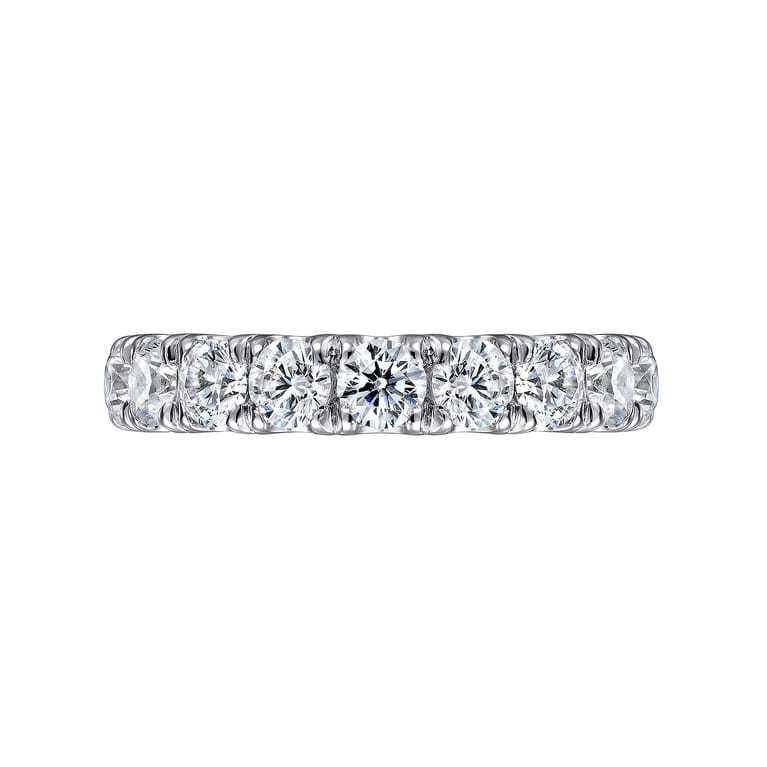 Straight Wedding Ring in 14k White Gold with Round Natural Diamond at Gabriel & Co. - Shot 6