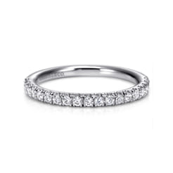 Portofino - 14K White Gold French Pave Diamond Wedding Band