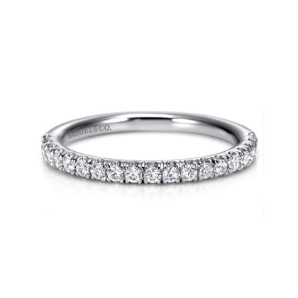 Portofino - 14K White Gold French Pave Diamond Wedding Band