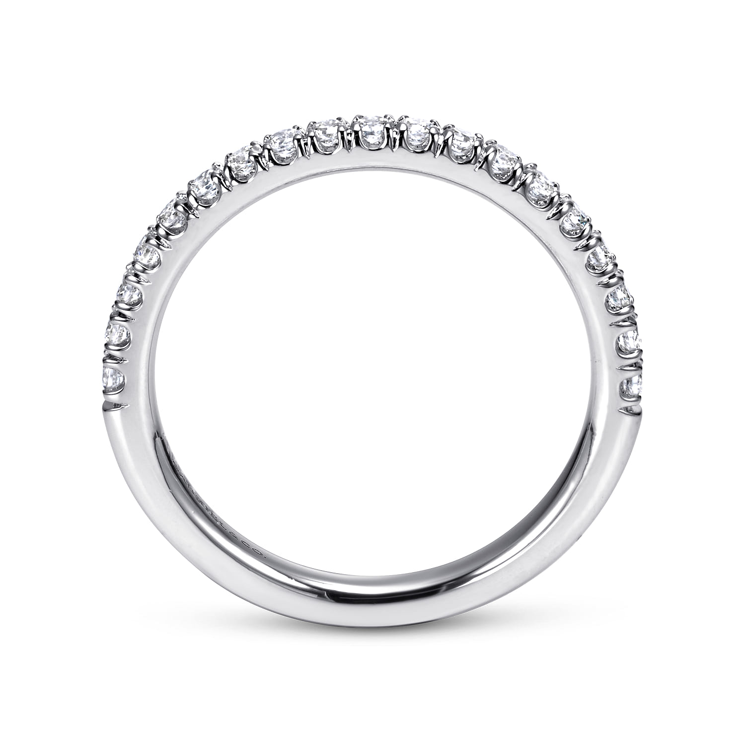 Straight Wedding Ring in 14k White Gold with Round Natural Diamond at Gabriel & Co. - Shot 2
