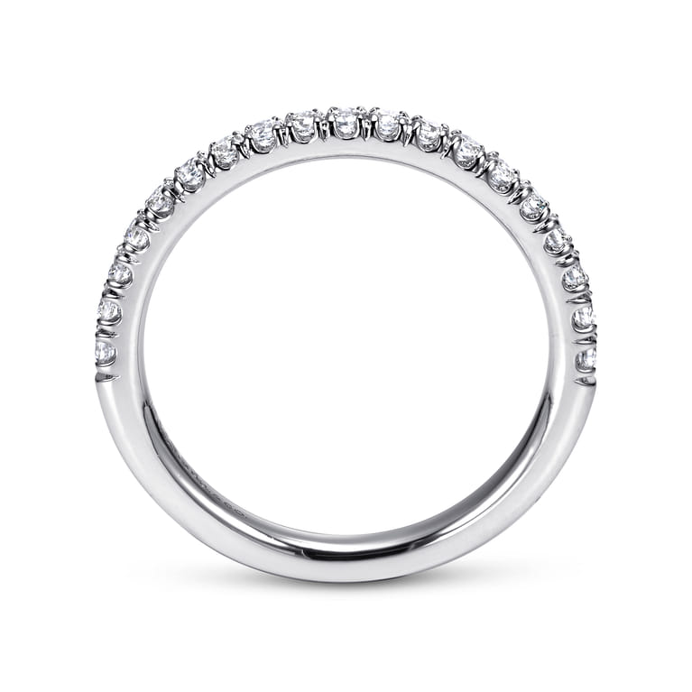 Straight Wedding Ring in 14k White Gold with Round Natural Diamond at Gabriel & Co. - Shot 2