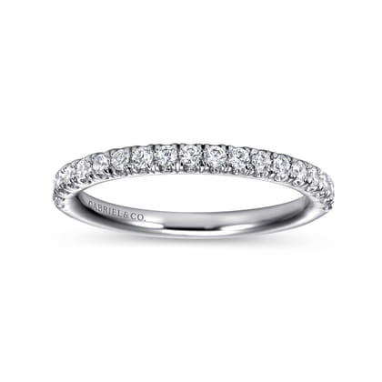 Portofino - 14K White Gold French Pave Diamond Wedding Band