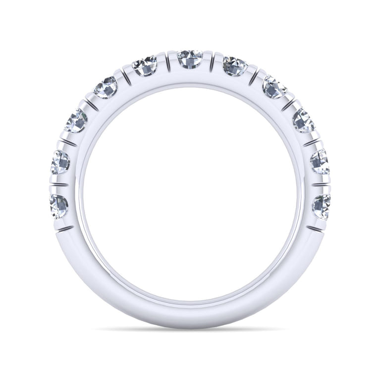 Straight Wedding Ring in 14k White Gold with Round Natural Diamond at Gabriel & Co. - Shot 2