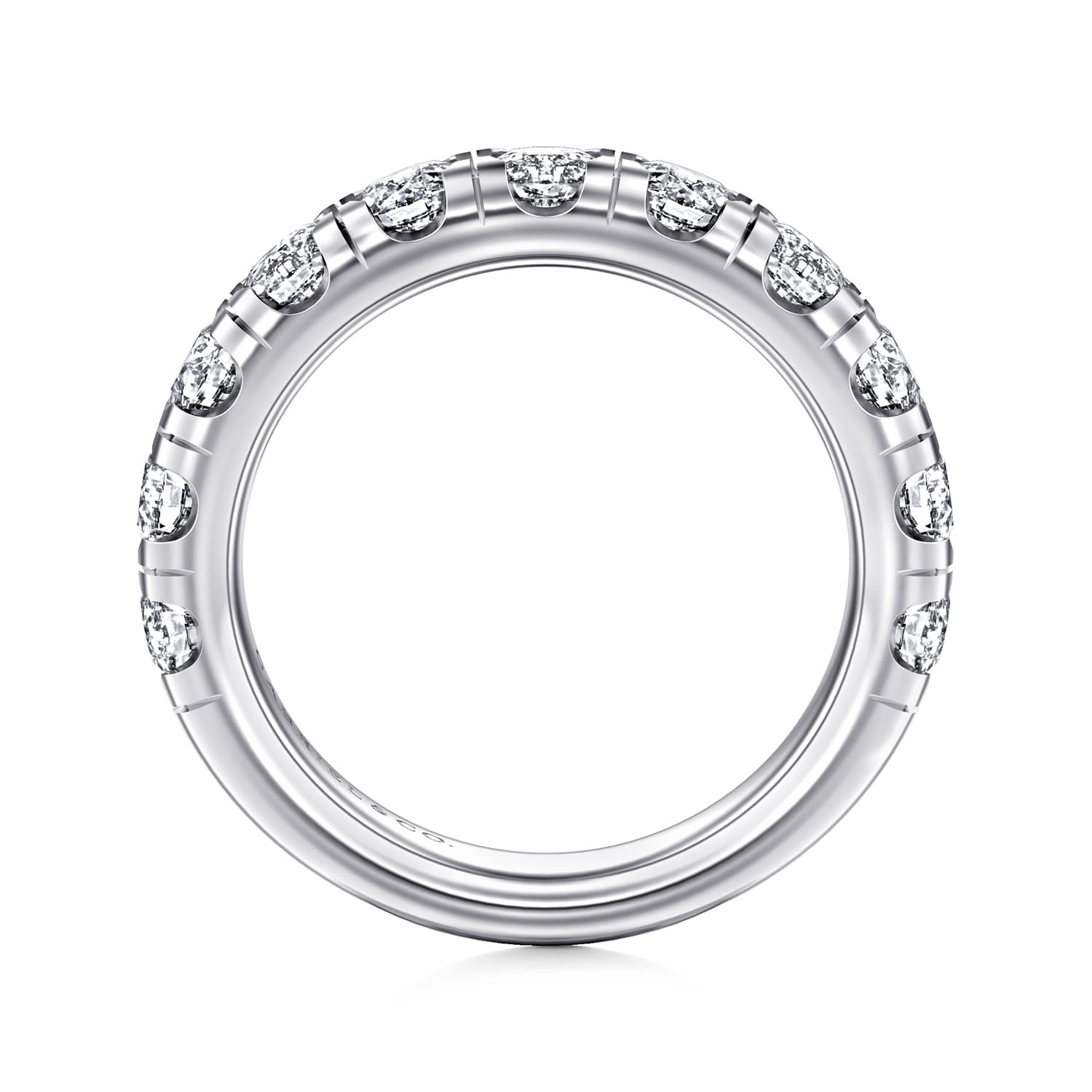 Straight Wedding Ring in 14k White Gold with Round Natural Diamond at Gabriel & Co. - Shot 2