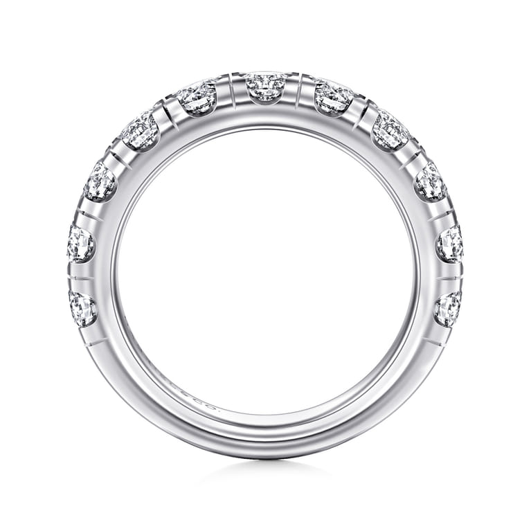 Straight Wedding Ring in 14k White Gold with Round Natural Diamond at Gabriel & Co. - Shot 2