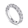 Straight Wedding Ring in 14k White Gold with Round Natural Diamond at Gabriel & Co.