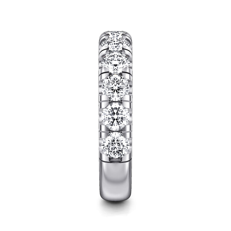Straight Wedding Ring in 14k White Gold with Round Natural Diamond at Gabriel & Co. - Shot 4