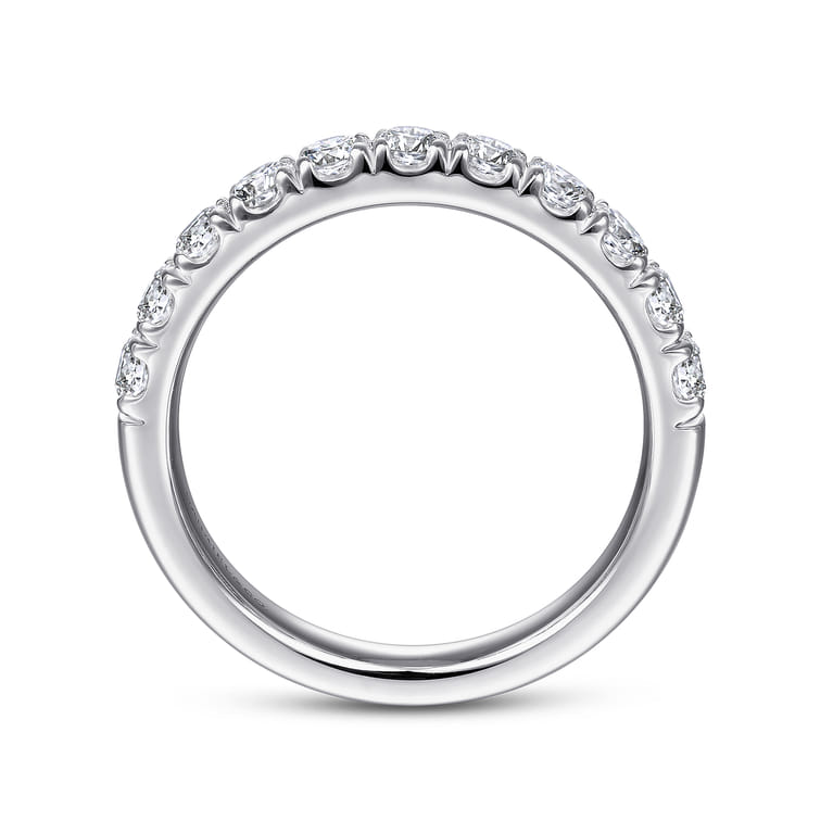 Straight Wedding Ring in 14k White Gold with Round Natural Diamond at Gabriel & Co. - Shot 2