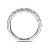 Straight Wedding Ring in 14k White Gold with Round Natural Diamond at Gabriel & Co.