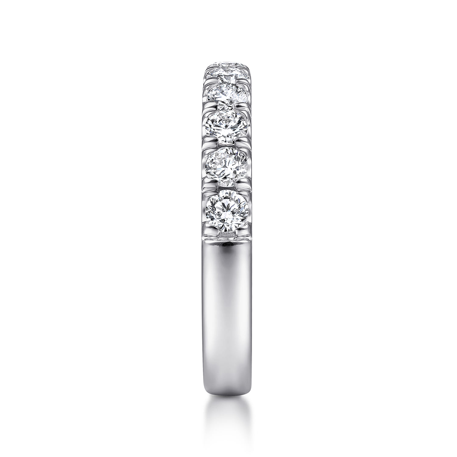 Straight Wedding Ring in 14k White Gold with Round Natural Diamond at Gabriel & Co. - Shot 4