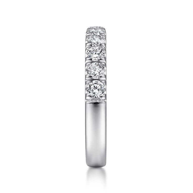 Straight Wedding Ring in 14k White Gold with Round Natural Diamond at Gabriel & Co. - Shot 4