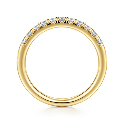Portofino - 14K Yellow Gold 11 Stone French Pave Diamond Anniversary Band