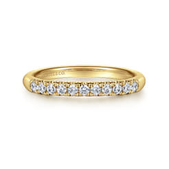 Portofino - 14K Yellow Gold 11 Stone French Pave Diamond Wedding Band