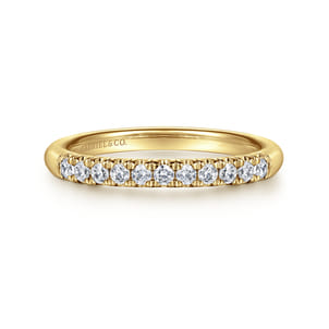 Portofino - 14K Yellow Gold 11 Stone French Pave Diamond Wedding Band