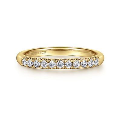 Portofino - 14K Yellow Gold 11 Stone French Pave Diamond Wedding Band