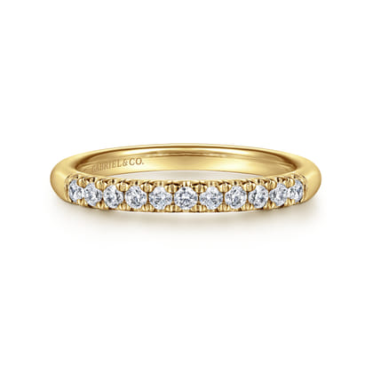Portofino - 14K Yellow Gold 11 Stone French Pave Diamond Wedding Band