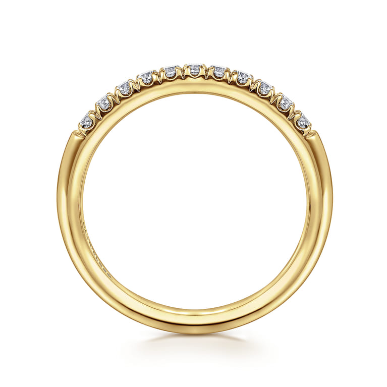Straight Wedding Ring in 14k Yellow Gold with Round Natural Diamond at Gabriel & Co. - Shot 2