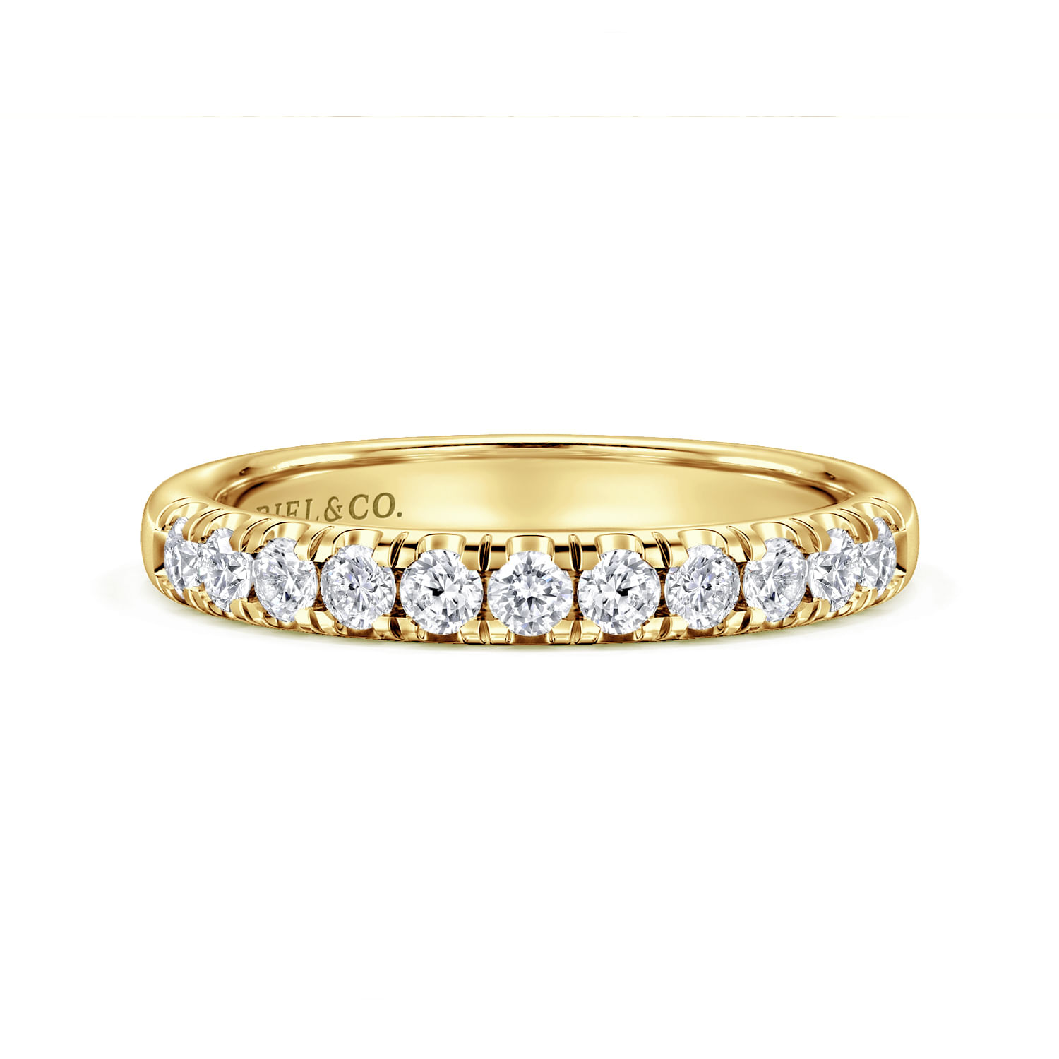 Portofino - 14K Yellow Gold 11 Stone French Pave Diamond Wedding Band