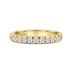 Portofino - 14K Yellow Gold 11 Stone French Pave Diamond Wedding Band